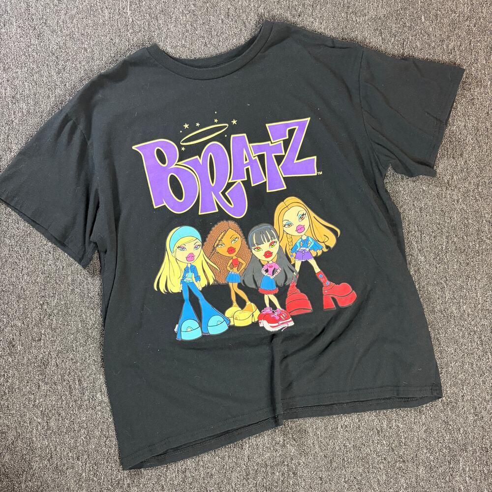 Vintage Y2k Bratz Barbie Black Dollz Short Sleeve Graphic Tee Women's XL
